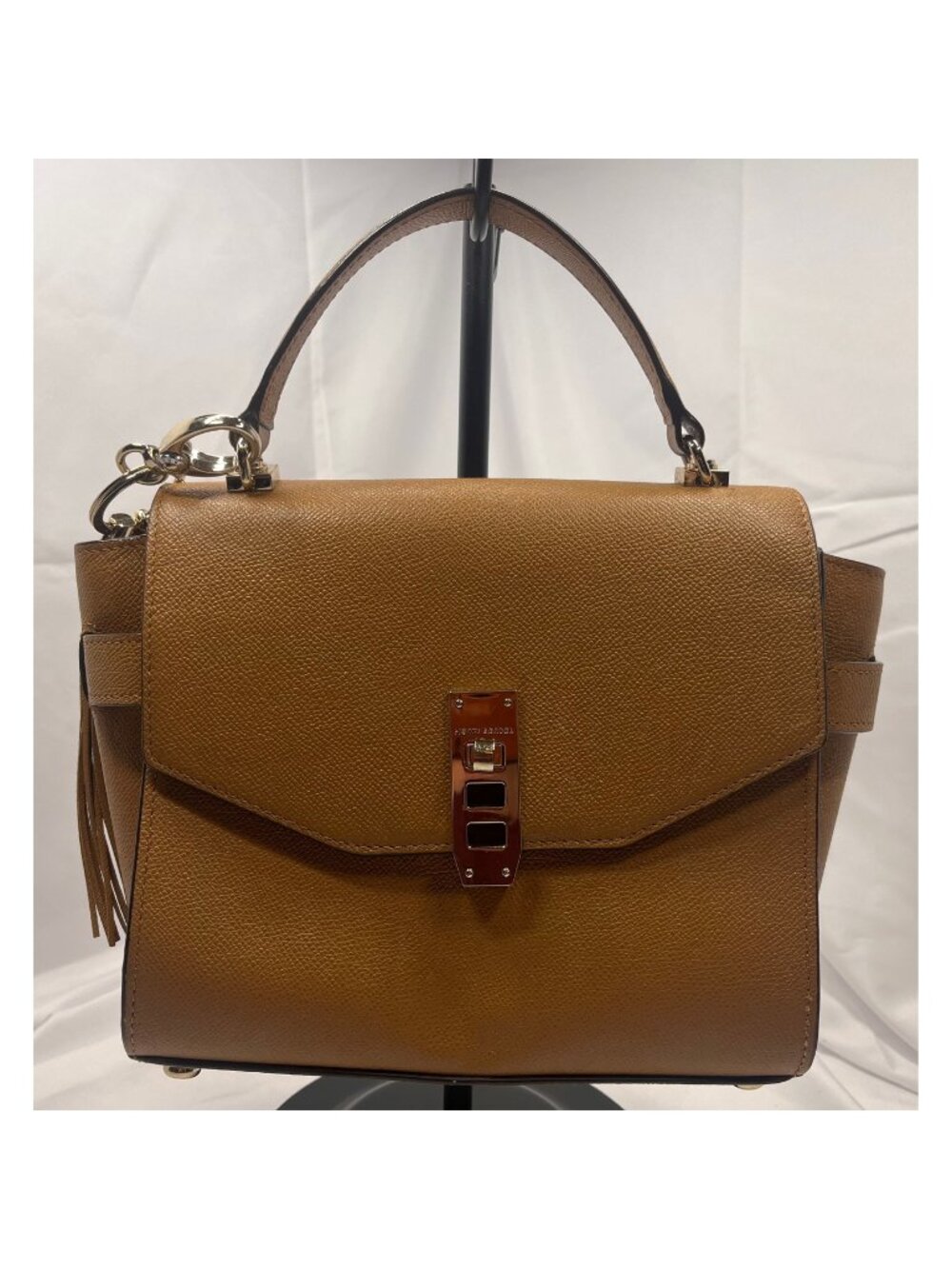 Henri Bendel West 57th Saffiano Leather Satchel Crossbody Bag